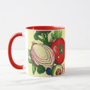 Bunte Kunsttasse mit Gemüse Tasse