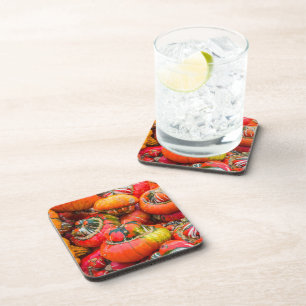 Bunte Kürbis Getränkeuntersetzer