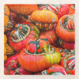 Bunte Kürbis Glasuntersetzer