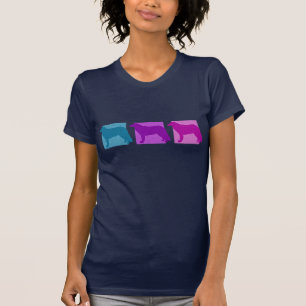 Bunte Kuvasz Silhouetten T-Shirt