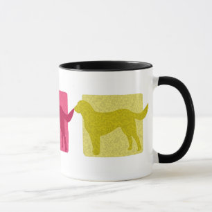 Bunte Labrador-Retriever-Silhouetten Tasse