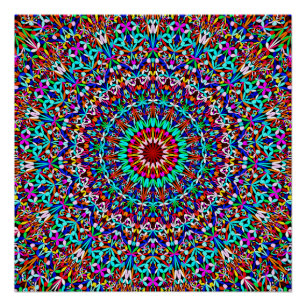 Bunte Leben-Garten-Mandala Poster