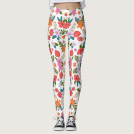 Bunte Leggings mit einem lebendigen Blumenmuster
