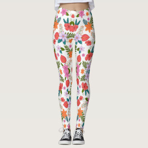 Bunte Leggings mit einem lebendigen Blumenmuster