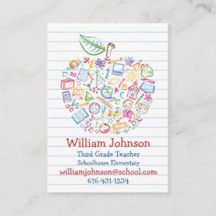 Bunte Lehrer-Apple-Visitenkarte Visitenkarte