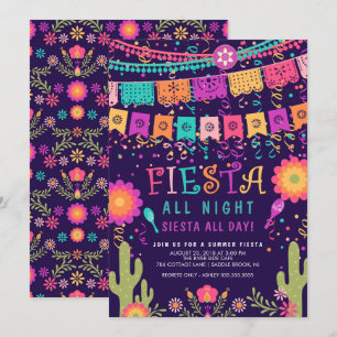 Bunte Let's Fiesta Summer Party Einladung