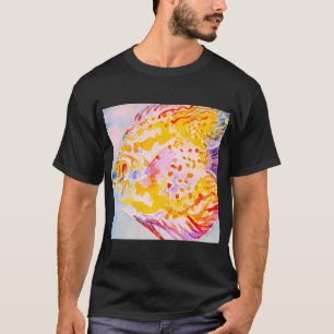 Bunte leuchtende Wasserfarbenmalerei von Fischen T-Shirt
