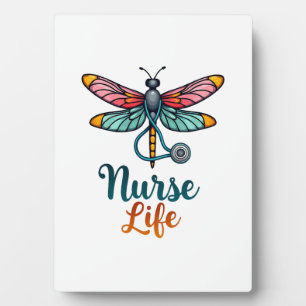 Bunte Libelle Nurse Life T-Shirt (2) Fotoplatte