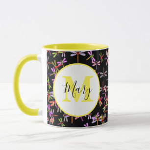 bunte Libellen personalisierte Tasse