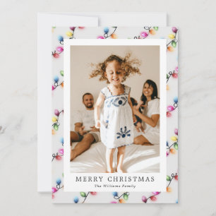 Bunte Lichterketten Foto Weihnachtskarte Feiertagskarte