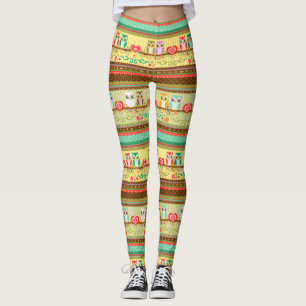 Bunte Liebe-Eulen-Leggings Leggings