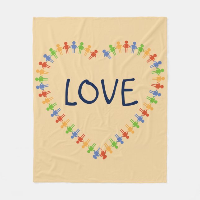 Bunte LIEBE Herz-Entwurfs-Fleece-Decke Fleecedecke (Vorderseite)