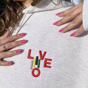 Bunte Liebestasche besticktes Design Hoodie 