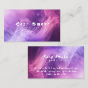 Bunte Lila Rauch Vape Shop Visitenkarte
