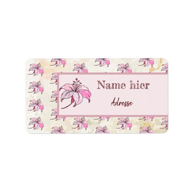 bunte Lilie Adressaufkleber (Vorne)
