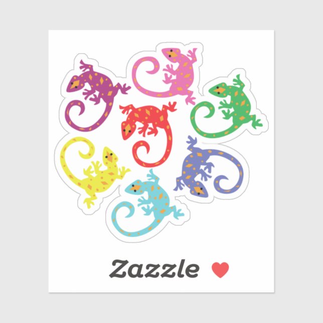 Bunte Lizards Aufkleber (Blatt)