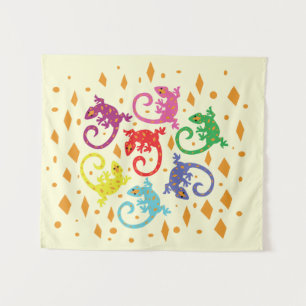 Bunte Lizards Wandteppich