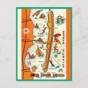 Bunte Long Beach Island Karte