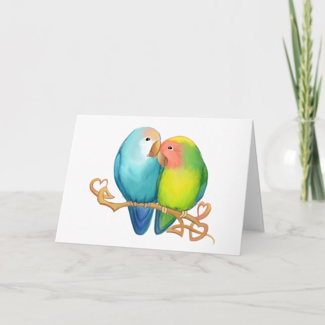 Bunte Lovebirds-Gruß-Karte Karte (Vorderseite)