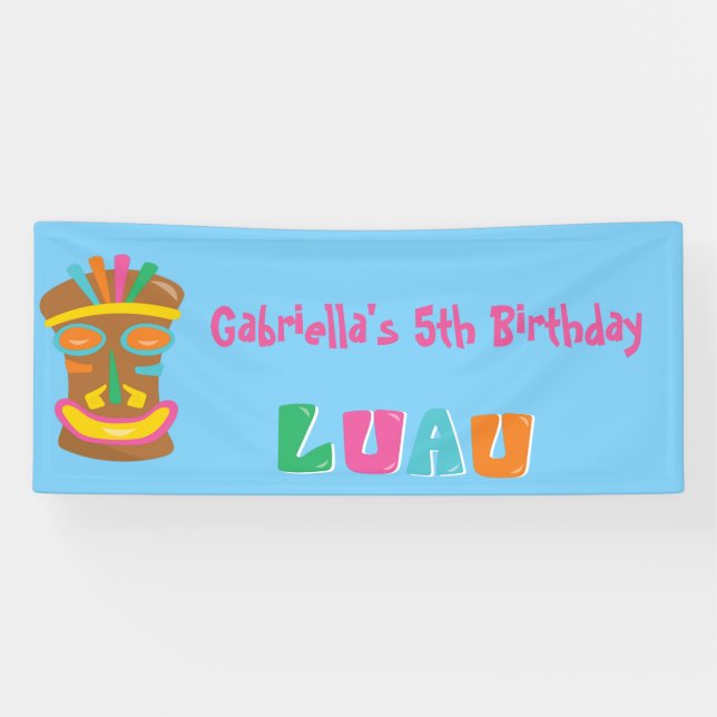 Bunte Luau Party Tiki Fahne Banner (Horizontal)