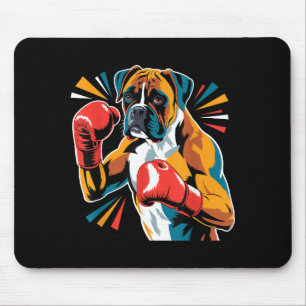 Bunte lustige Boxen Hund Liebhaber Kickboxen Boxer Mousepad