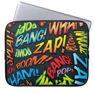 Bunte lustige Comic-Typografie Laptopschutzhülle