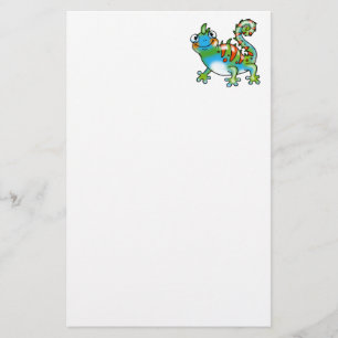 Bunte lustige Eidechse Briefpapier