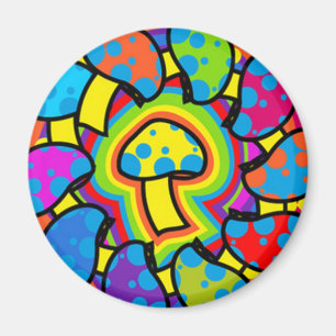 Bunte magische Pilze Magnet