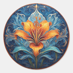 Bunte Mandala-Blume 🌺 Lebendige Spiritualität Runder Aufkleber