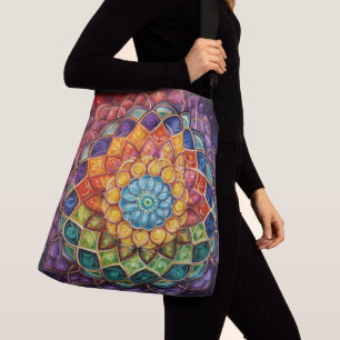 Bunte Mandala-Druck-Tasche Tragetaschen Mit Langen Trägern