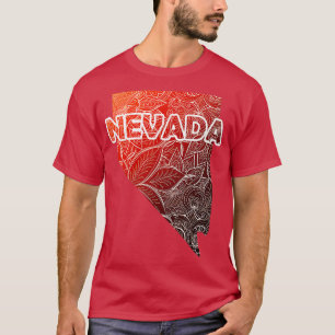Bunte Mandala-Kunstkarte von Nevada mit Text in br T-Shirt
