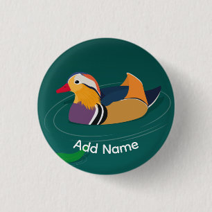 Bunte Mandarinente Moderne Kunst Benutzerdefiniert Button