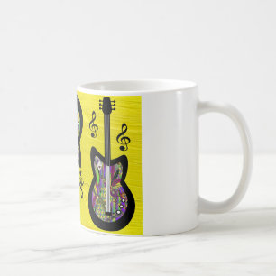 Bunte Mardi Gras Gitarren Kaffeetasse