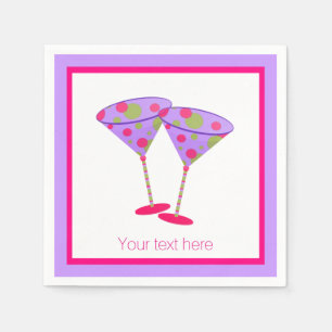 Bunte Martini-Glas-kundenspezifische Serviette