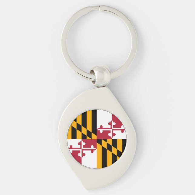 Bunte Maryland-Staatsflagge Schlüsselanhänger (Vorderseite)