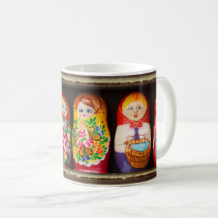 Bunte Matrjoschka-Puppen Kaffeetasse