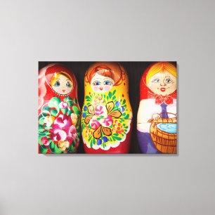 Bunte Matrjoschka-Puppen Leinwanddruck