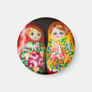 Bunte Matryoshka Puppen Magnet