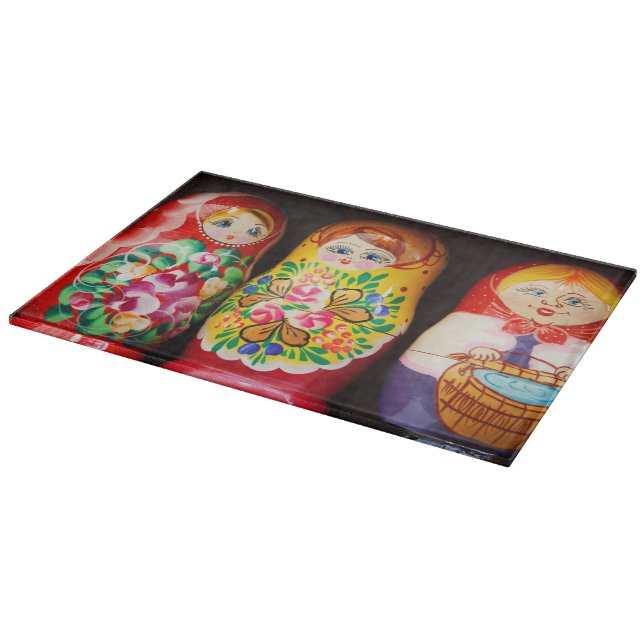 Bunte Matryoshka Puppen Schneidebrett (Ecke)