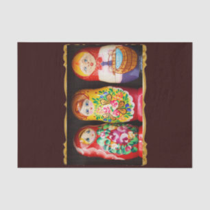 Bunte Matryoshka Puppen Seidenpapier