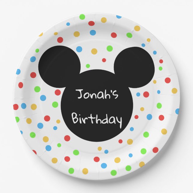 Bunte Mäuseohr-Kinderthemenorientierter Pappteller (Vorderseite)