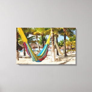 Bunte MayaLeinwand hängematteCozumel Mexiko Leinwanddruck