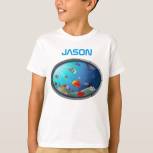 Bunte Meeresflora und -fauna-Szene T-Shirt