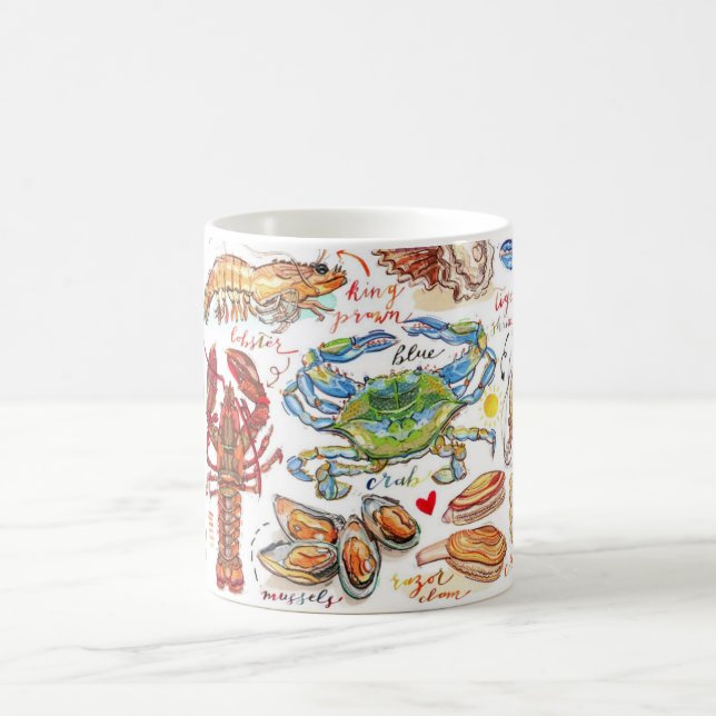 Bunte Meeresfrüchte  Kaffeetasse (Mittel)