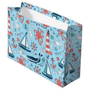 Bunte Meereswelt & nautischer Bootsanker Große Geschenktüte