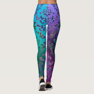 Bunte metallische Spitze-Leggings Leggings