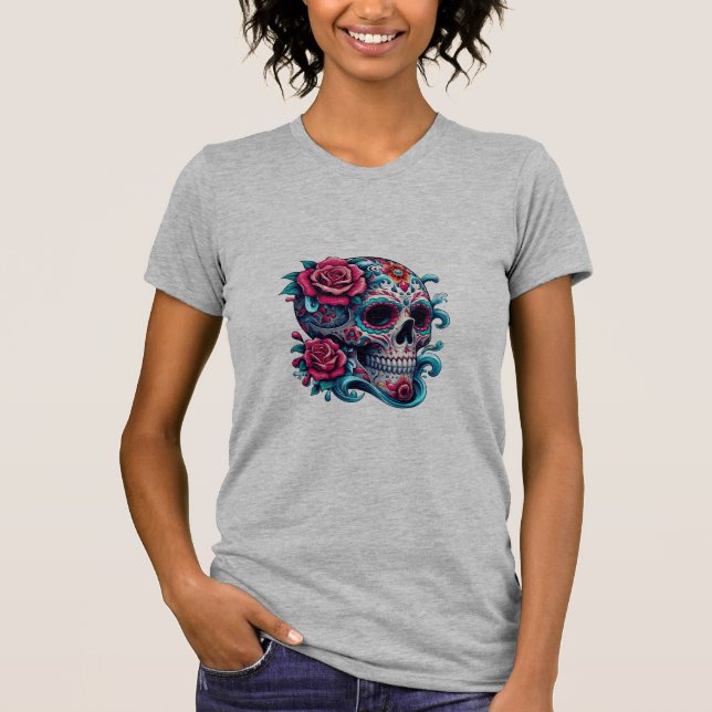 ''Bunte mexikanische Skull Tattoo Art'' T-Shirt (Vorderseite)