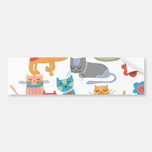 Bunte Miezekatze-Katzen-Druck-Geschenke für Autoaufkleber (Vorne)