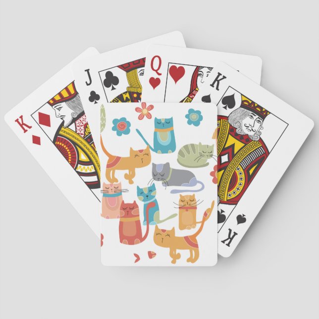Bunte Miezekatze-Katzen-Druck-Geschenke für Spielkarten (Rückseite)