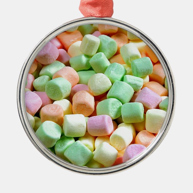 Bunte Miniatureibischweihnachtsverzierung Silbernes Ornament (Vorne)